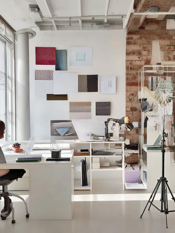 设计师在工作台创作