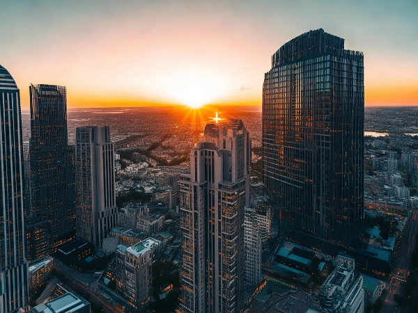 暮色下的城市剪影