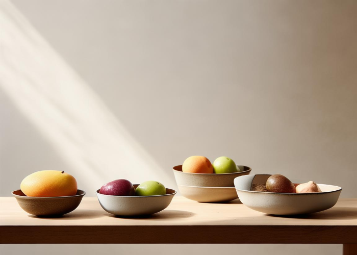 陶瓷碗与水果