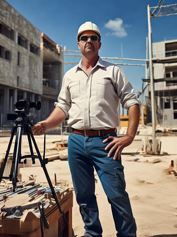 工长在整洁工地工作